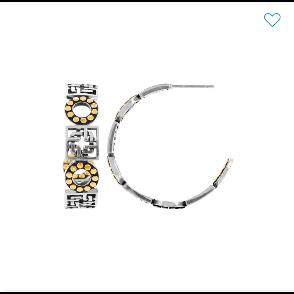 John Hardy dot silang medium hoops earrings